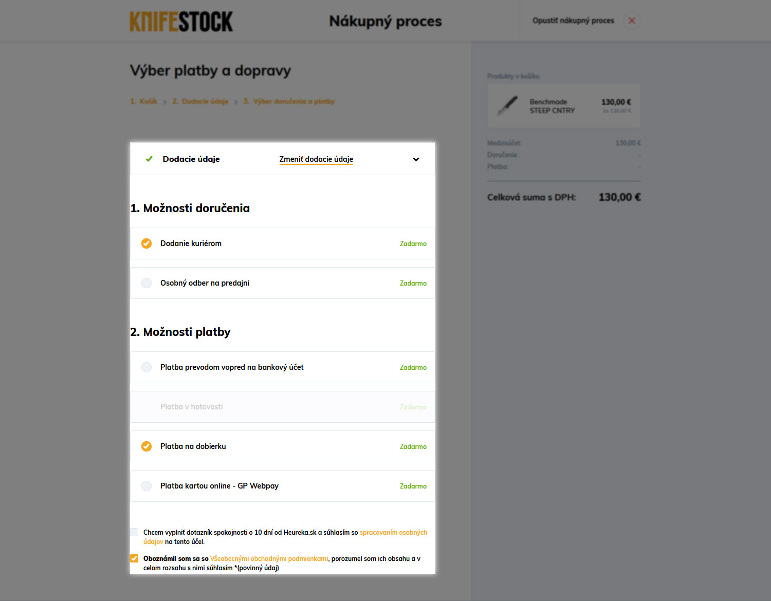 instrukcja jak kupować na knifestock.pl - dostawa i płatność
