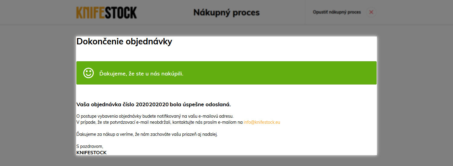 instrukcja jak kupować na knifestock.pl - e-mail